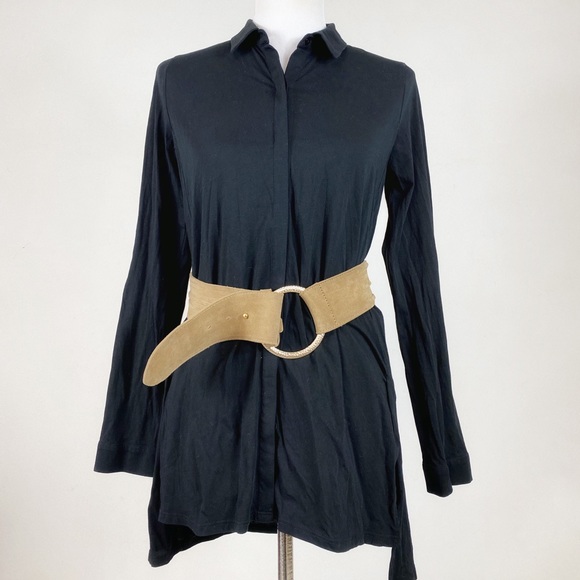 Eileen Fisher Black button down tunic top